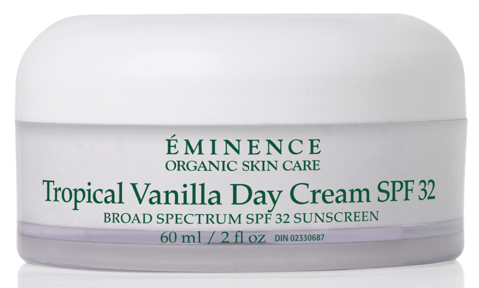 A jar of facial vanilla day cream spf 3 2 sunscreen.